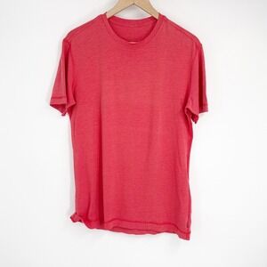 Lululemon Mens Short Sleeve Shirt Heathered Red Athletic Tee Size Medium